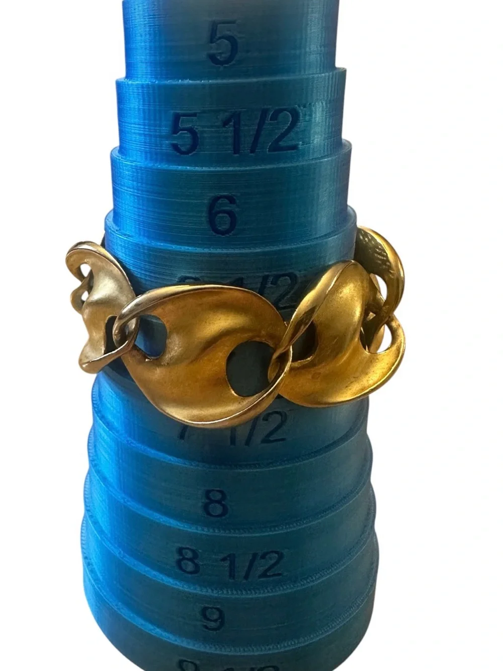 Vintage TAT signed Gold Tone Link Statement Bracelet